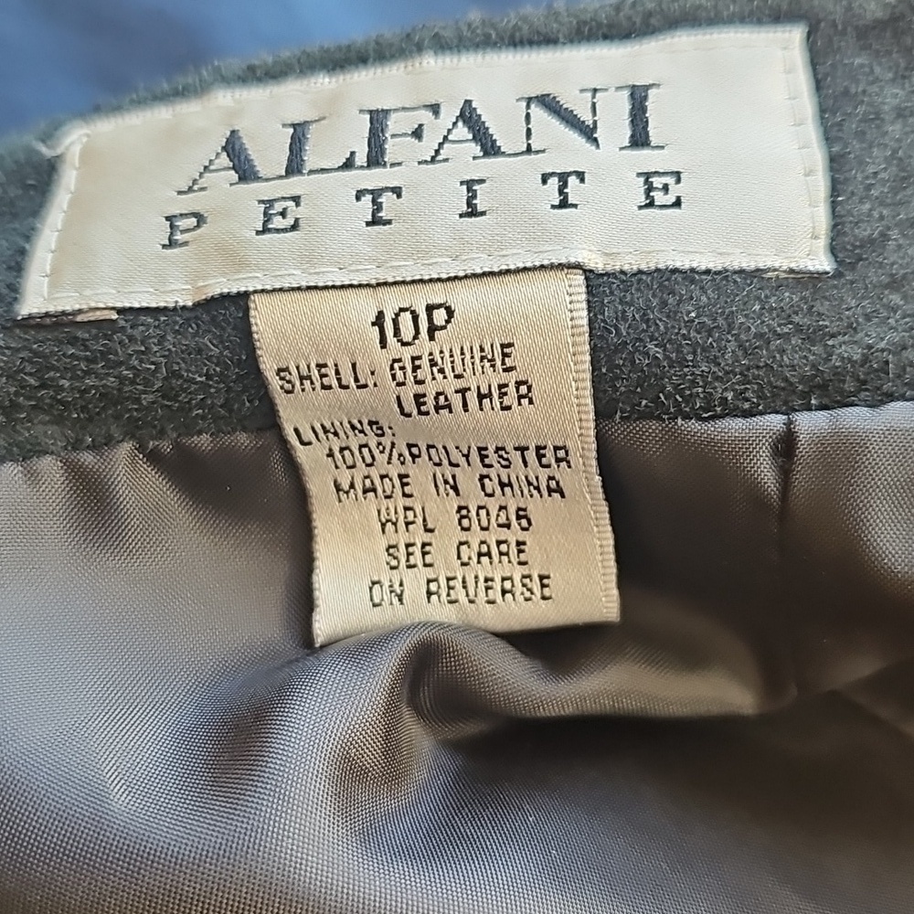 Alfani Black Suede Leather Skirt 10P - Picture 6 of 6